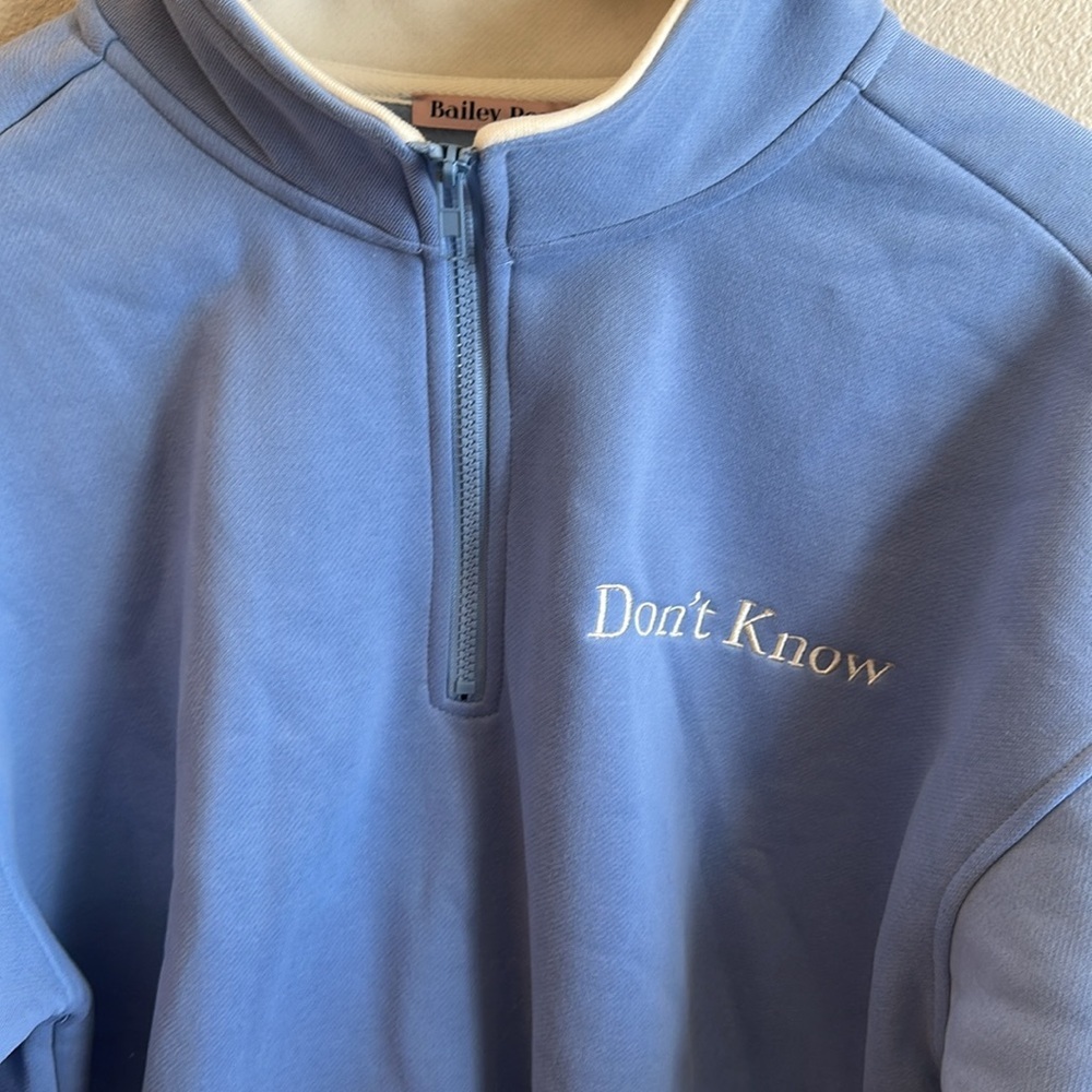 Bailey Rose Sweatshirt Size L Powder Blue Long Sleeve Dont Know Dont Care Logo - Picture 4 of 11